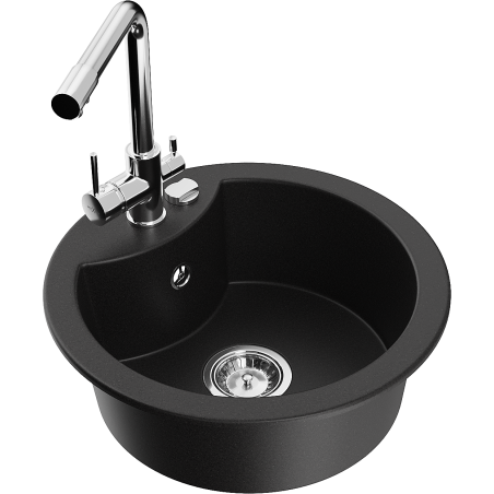 Mexen Diego гранитна мивка с 1 отделение с кухненски смесител Duero, черен