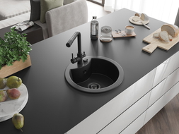 Mexen Diego гранитна кухненска мивка с 1 корито с кухненски смесител Duero,