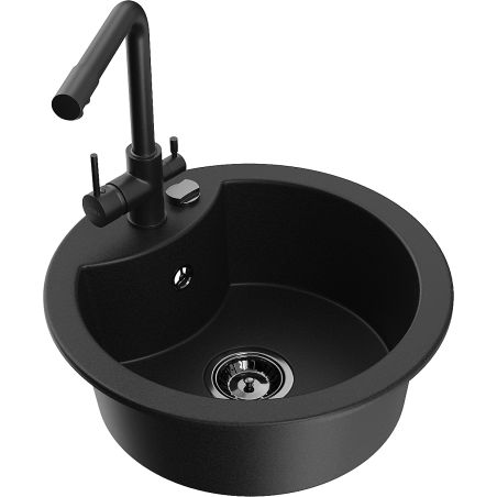 Mexen Diego гранитна кухненска мивка с 1 корито с кухненски смесител Duero,