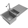 Mexen Andres гранитна мивка с 1,5 камери с отцедник и кухненски смесител Duero,