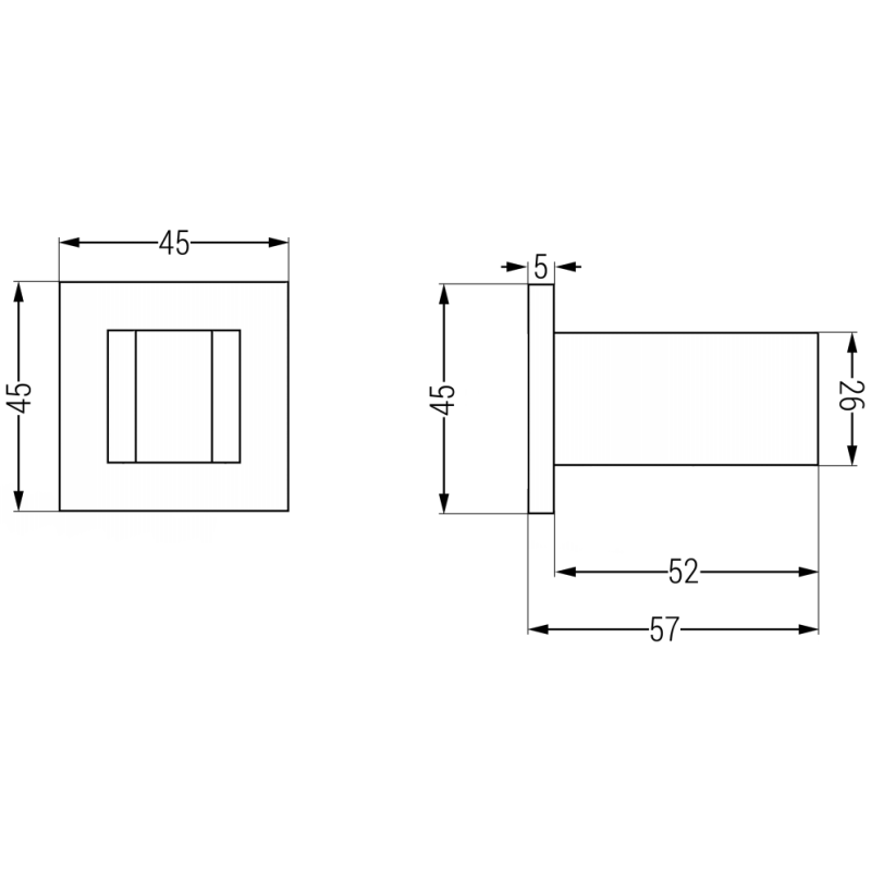 Mexen Cube държач за душ, четкана пистолетно сива - 79350-66
