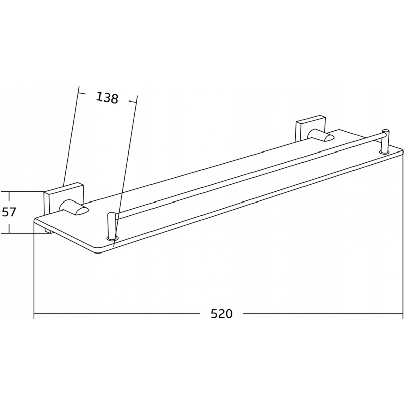 Mexen Rufo висяща стъклена полица, хром - 7050937-00