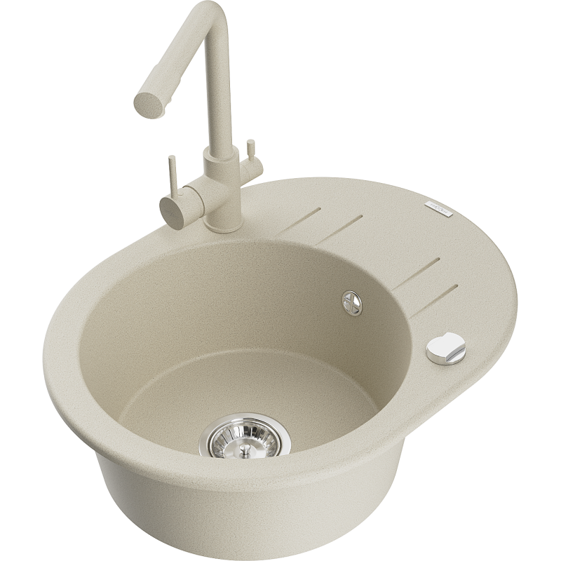 Mexen Kevin гранитна мивка с 1 отделение с отцедник и кухненски смесител