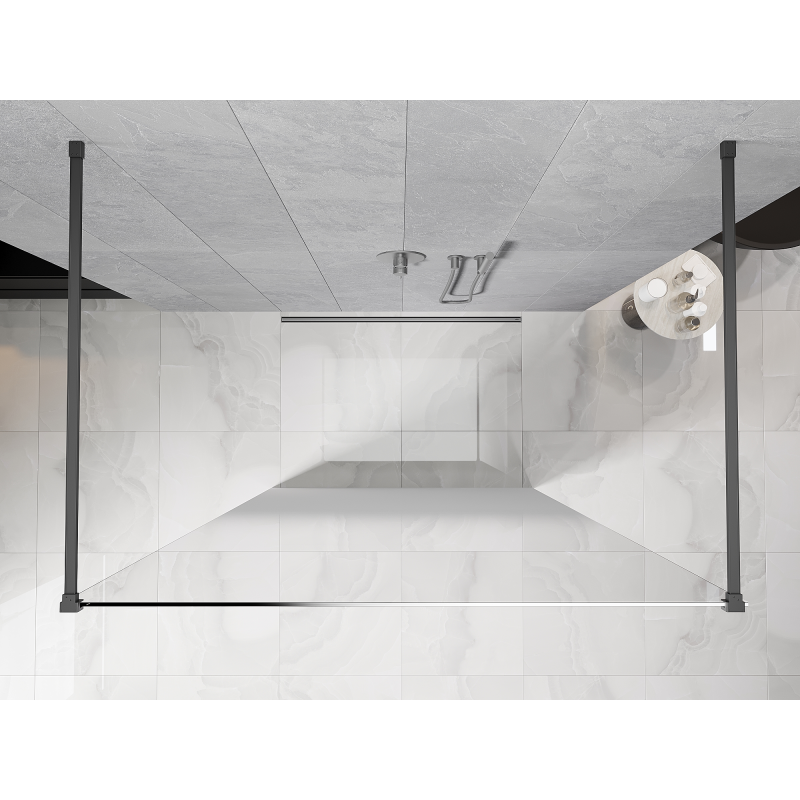 Mexen Kioto самостоятелна душ кабина 120 x 200 см, омбре бяла 8 мм, gun metal