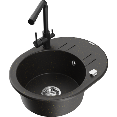 Mexen Kevin гранитна кухненска мивка с 1 корито и отцедник с кухненски