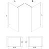 Mexen Lunar Стъклена стена за душ Walk-in дясна 60 x 200 см, прозрачна 8 мм, златна - 830-060-000-50-00-P