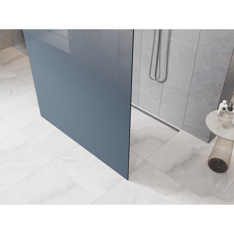 Mexen Kioto самостоятелна душ преграда 130 x 200 см, омбре синя 8 мм, хром
