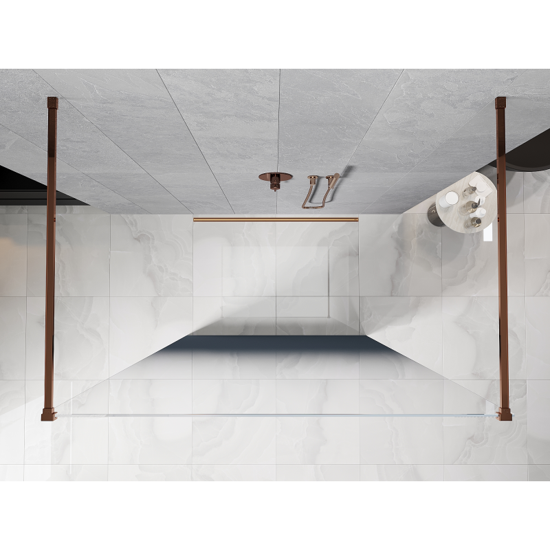 Mexen Kioto самостоятелна душ кабина 140 x 200 см, синьо омбре 8 мм, розово злато