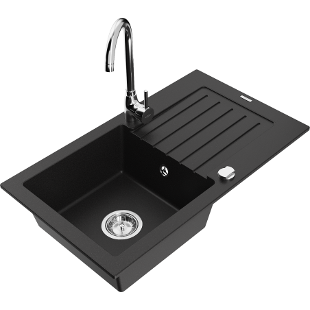 Mexen Pablo гранитна мивка с 1 отделение с отцедник и кухненски смесител