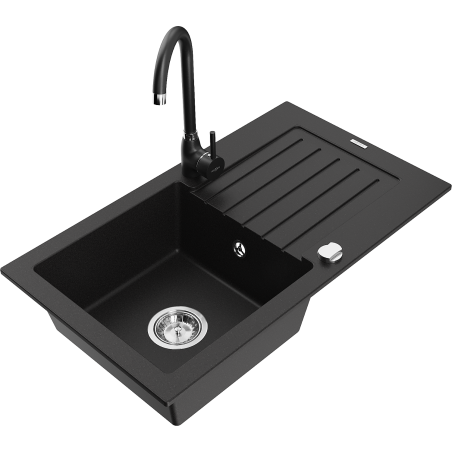 Mexen Pablo гранитна кухненска мивка с 1 корито, отцедник и кухненски