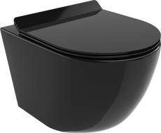 Mexen Лена чиния wc Rimless с бавнопадаща седалка slim, duroplast, черен гланц - 30224070