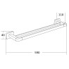 Mexen Asis двойна закачалка за кърпи, хром - 7017625-00