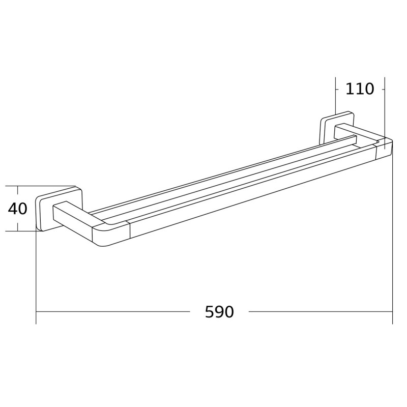 Mexen Asis двоен закачалка за кърпи, златен - 7017625-50