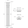 Mexen Flux декоративен радиатор за баня 1500 x 340 мм, 630 W, бял - W127-1500-360-00-20