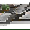 Mexen Tomas гранитна мивка с 2 гнезда 800 x 500 mm, бял, златен сифон - 6516802000-20-G