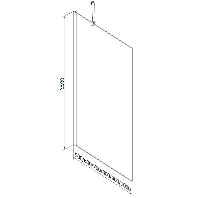 Mexen Next параван за баня с 1 крило 60 x 150 см, прозрачен, хром - 895-060-000-00-00-01