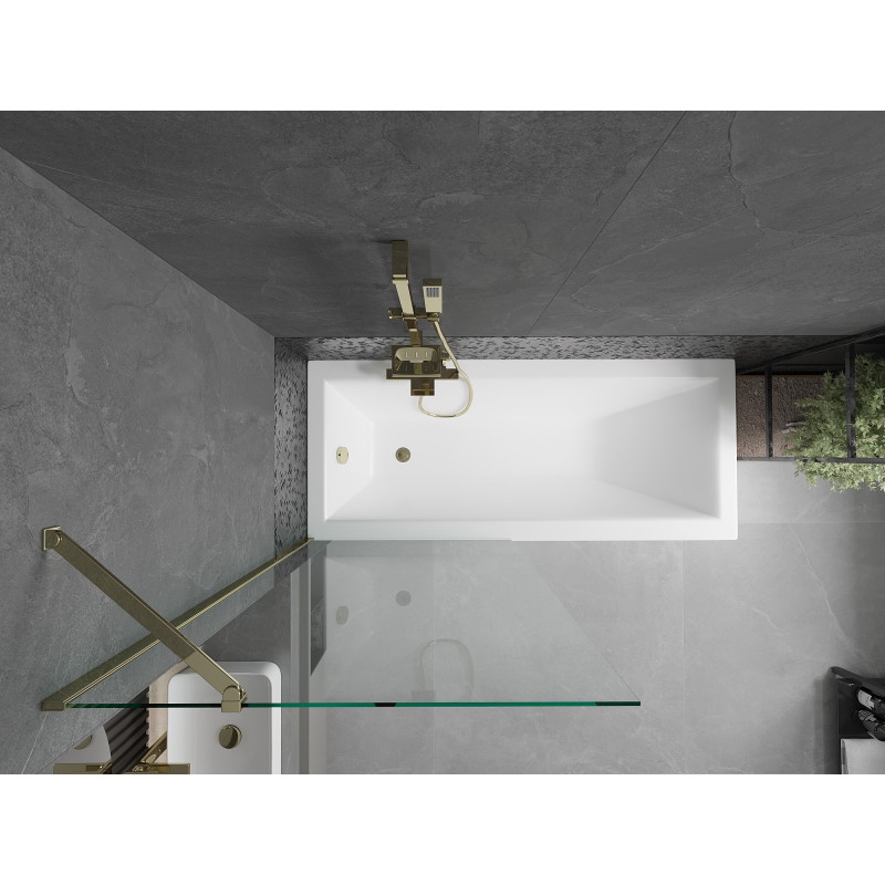 Mexen Next душ параван с 1 крило 80 x 150 cm, прозрачен, златист - 895-080-000-00-00-50