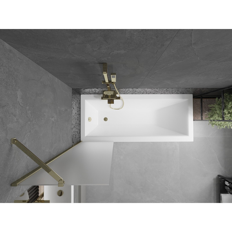 Mexen Next екран за вана 1-крилен 50 x 150 см, матов, златен - 895-050-000-00-30-50