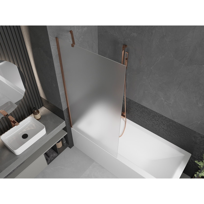Mexen Next душ параван с 1 крило 90 x 150 см, матиран, розово злато - 895-090-000-00-30-60