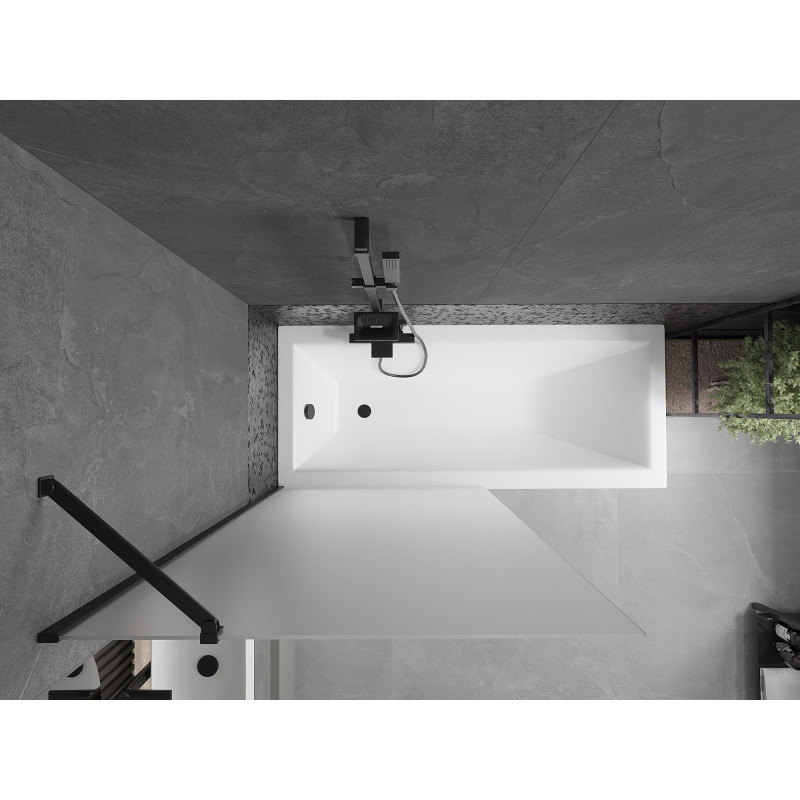 Mexen Next единствени панел за вана 90 x 150 см, матиран, черен - 895-090-000-00-30-70