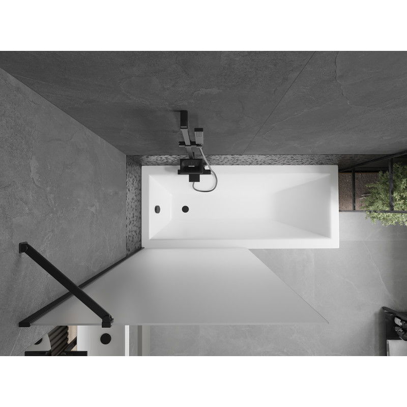 Mexen Next параван за вана с 1 крило 90 x 150 cm, мат, черен - 895-090-000-00-30-70