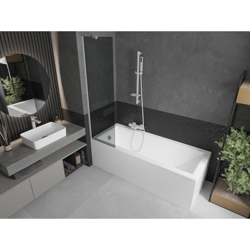 Mexen Next параван за вана с едно крило 50 x 150 cm, графит, бял - 895-050-000-00-40-20