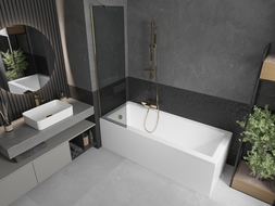 Mexen Next душ параван с 1 крило 50 x 150 cm, графит, златист - 895-050-000-00-40-50