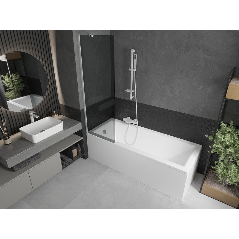 Mexen Next душ параван 1-крилен 60 x 150 см, графит, бял - 895-060-000-00-40-20