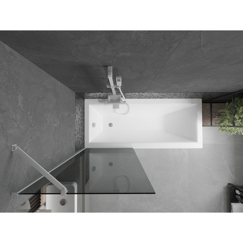 Mexen Next параван за вана 1-крилен 70 x 150 см, графит, бял - 895-070-000-00-40-20