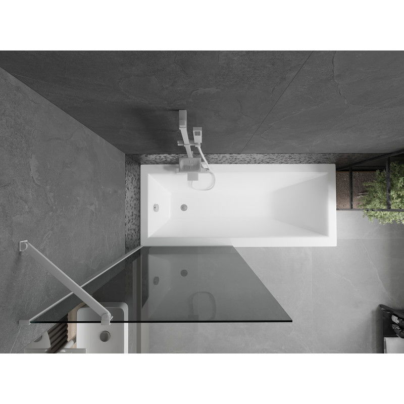 Mexen Next параван за вана 1-крилен 80 x 150 см, графит, бял - 895-080-000-00-40-20