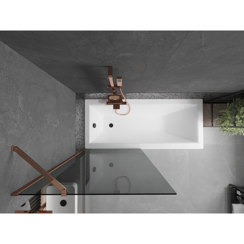Mexen Next душ-екран 1 крило 80 x 150 см, графит, розово злато - 895-080-000-00-40-60
