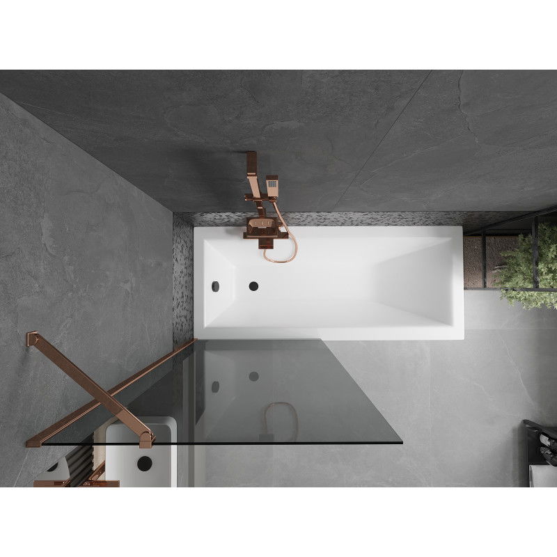 Mexen Next сгъваем параван за вана 1-крилен 80 x 150 см, графит, розово злато - 895-080-000-00-40-60