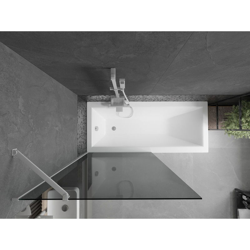 Mexen Next параван за вана с 1 крило 90 x 150 см, графит, бял - 895-090-000-00-40-20