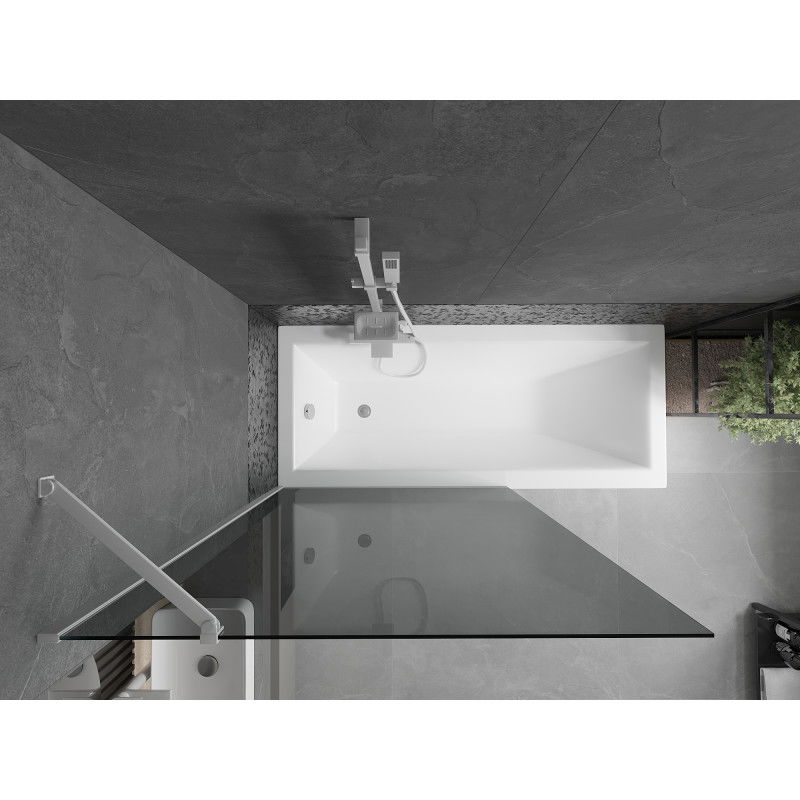 Mexen Next параван за вана с 1 крило 100 x 150 см, графит, бял - 895-100-000-00-40-20