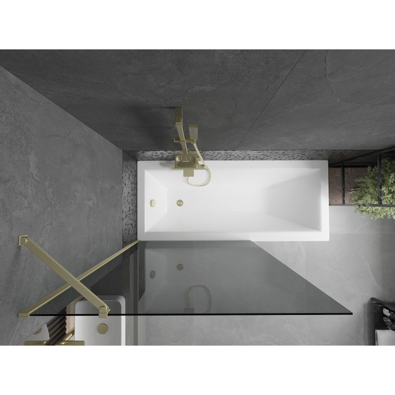 Mexen Next параван за вана 1-крилен 100 x 150 см, графит, златен - 895-100-000-00-40-50